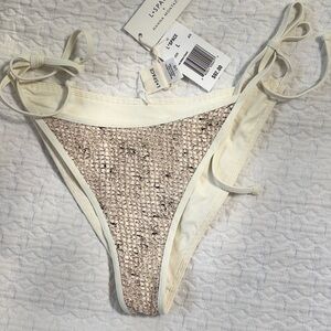 NWT**L*Space Cream and Tan Bikini Bottom